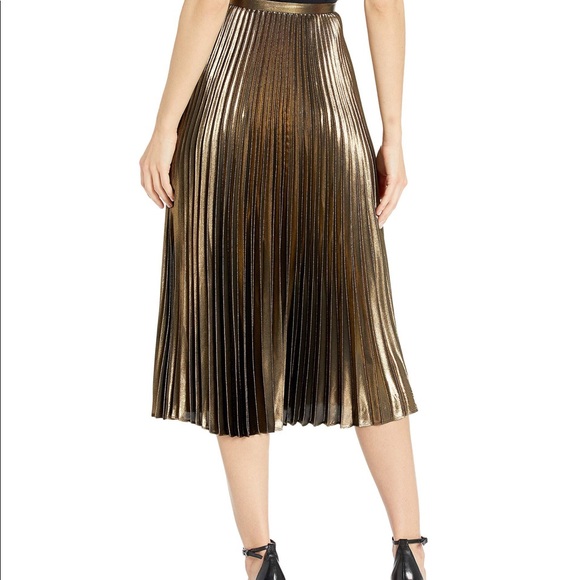 🆕Lauren by Ralph Lauren Pleated Metallic Skirt - Picture 3 of 7